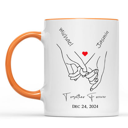 Pinky Hold Hands, Customize Valentine Mug, Personalize Anniversary Gift, Valentines Gift 681824