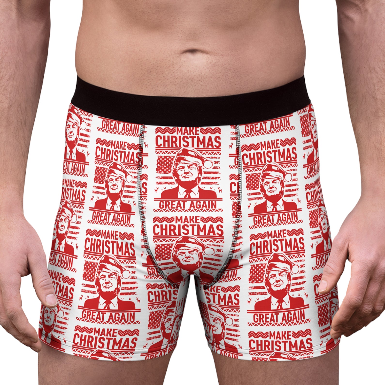 Make Christmas Great Again Boxer Briefs, Trump Christmas Gift, Funny Christmas Gift 681826 - GOP