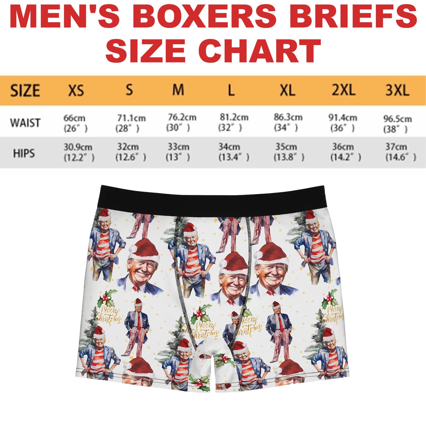 Christmas Watercolor Trump Santa Boxer Briefs, Political Xmas Gift, Trump Christmas Gift, Republican Gift 681827 - GOP