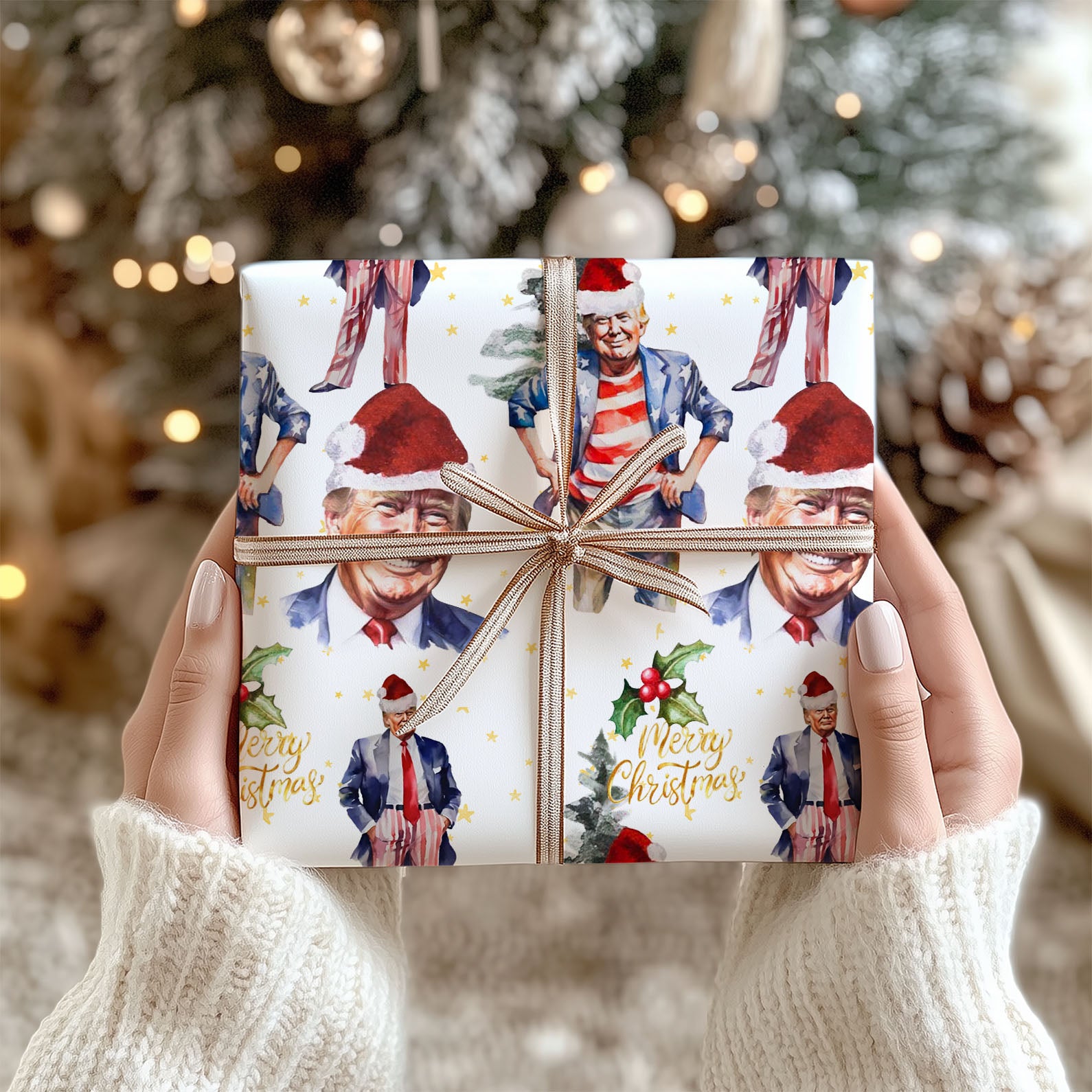 President Donald Wrapping Paper, President Gift Wrap for Christmas ...