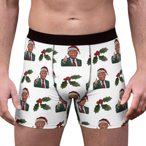 Christmas Trump Santa Boxer Briefs, Political Xmas Gift, Trump Christmas Gift, Republican Gift 681829 - GOP