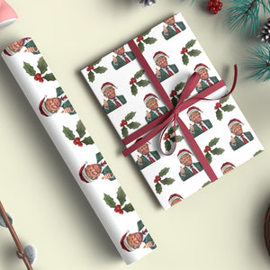 Christmas Trump Wrapping Paper, Political Xmas Gift Wrap, GOP Secret Santa Wrapping Paper, Patriotic Present, Republican Gift M1829 - GOP