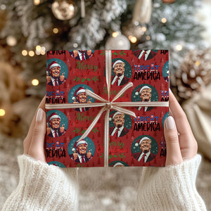 Trump Great America Wrapping Paper, Trump Won 2024, MAGA Gift Wrap, Republican Gift M1830 - GOP