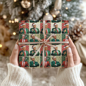 Jolly Trump Christmas, Christmas Trump Gift Wrapping Paper, MAGA Gift Wrap, Republican Gift M1833 - GOP