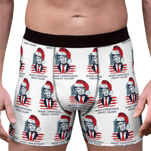 Trump Make Christmas Great Again Boxes Briefs, Trump Fan Gift, Political Boxers Gift, Republican Gift 681834 - GOP