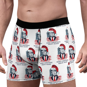 Trump Make Christmas Great Again Boxes Briefs, Trump Fan Gift, Political Boxers Gift, Republican Gift 681834 - GOP