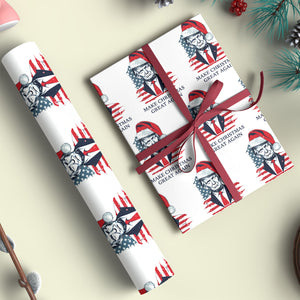 Trump Make Christmas Great Again Wrapping Paper, Trump Christmas Gift Wrap Paper, Republican Wrapping Paper, Trump Santa Wrapping Paper M1834 - GOP