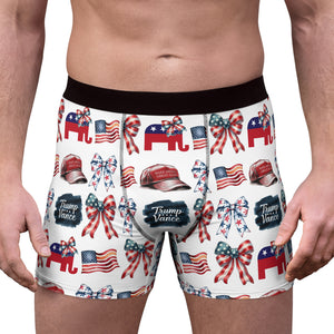 Trump Vance Coquette Boxer Briefs, Trump Boxer Briefs, MAGA Gift, Trump Christmas Gift, Republican Gift 681836 - GOP