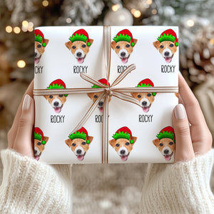 Custom Wrapping Paper Using ANY Photo, Funny Heads Print, Unique Novelty Gift Wrap, Custom Christmas Gift Ideas for Friends, Family, Dog Lovers 681844