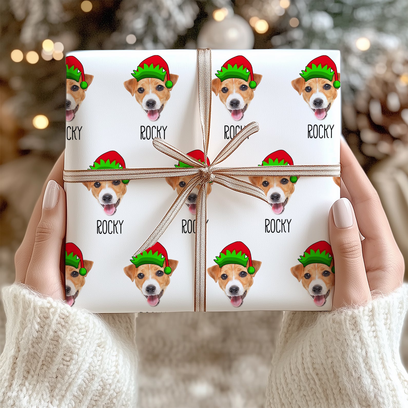 Custom Wrapping Paper Using ANY Photo, Funny Heads Print, Unique Novelty Gift Wrap, Custom Christmas Gift Ideas for Friends, Family, Dog Lovers 681844