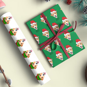 Custom Wrapping Paper Using ANY Photo, Funny Heads Print, Unique Novelty Gift Wrap, Custom Christmas Gift Ideas for Friends, Family, Dog Lovers 681844