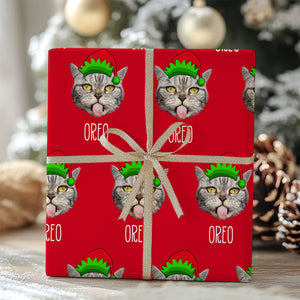 Custom Wrapping Paper Using ANY Photo, Funny Heads Print, Unique Novelty Gift Wrap, Custom Christmas Gift Ideas for Friends, Family, Dog Lovers 681844