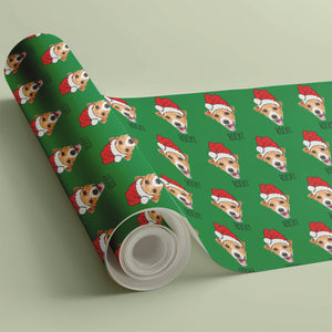 Custom Wrapping Paper Using ANY Photo, Funny Heads Print, Unique Novelty Gift Wrap, Custom Christmas Gift Ideas for Friends, Family, Dog Lovers 681844