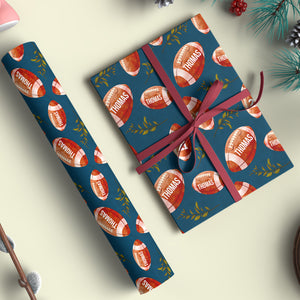 Personalized Christmas Wrapping Paper | Custom Name and Number America Football Wrapping Paper | Custom Christmas Gift Ideas for Friends, Family 681846