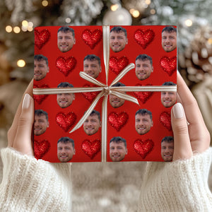 Personalized Christmas Wrapping Paper | Custom Face Photo Christmas Wrapping Paper | Custom Christmas Gift Ideas for Husband, Wife, Boyfriend, Girlfriend - 681847 - WFD