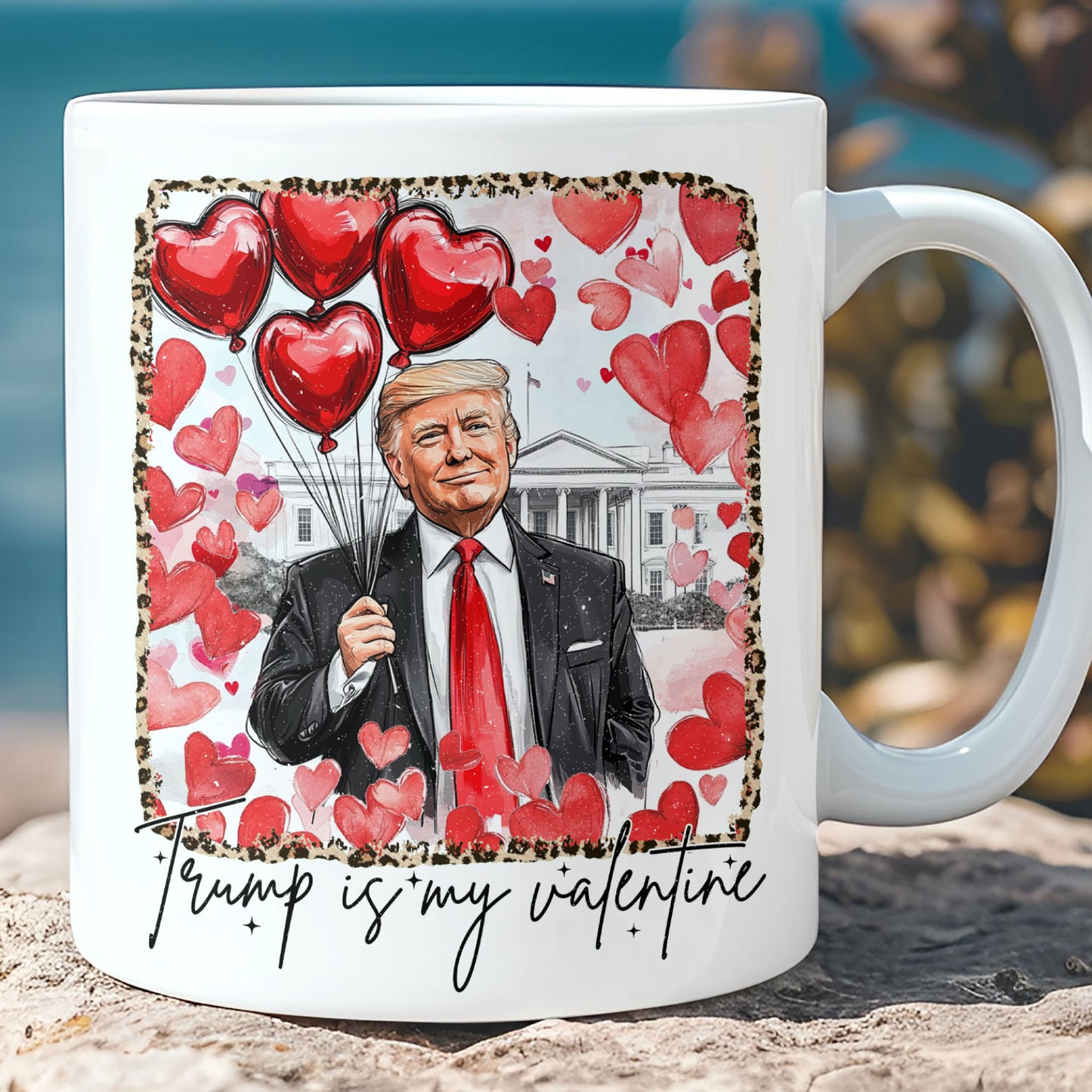 Trump Is My Valentine, Retro Valentines Mug, Funny Trump White Mug Accent Mug 681849 - GOP