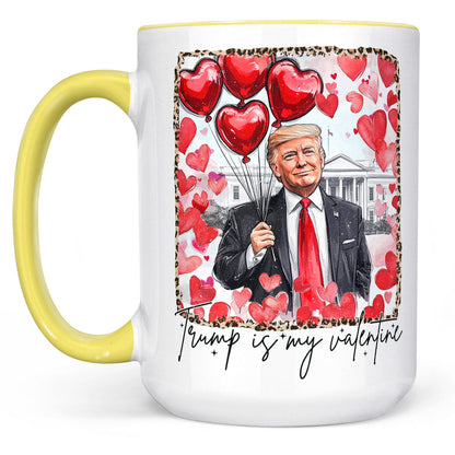 Trump Is My Valentine, Retro Valentines Mug, Funny Trump White Mug Accent Mug 681849 - GOP