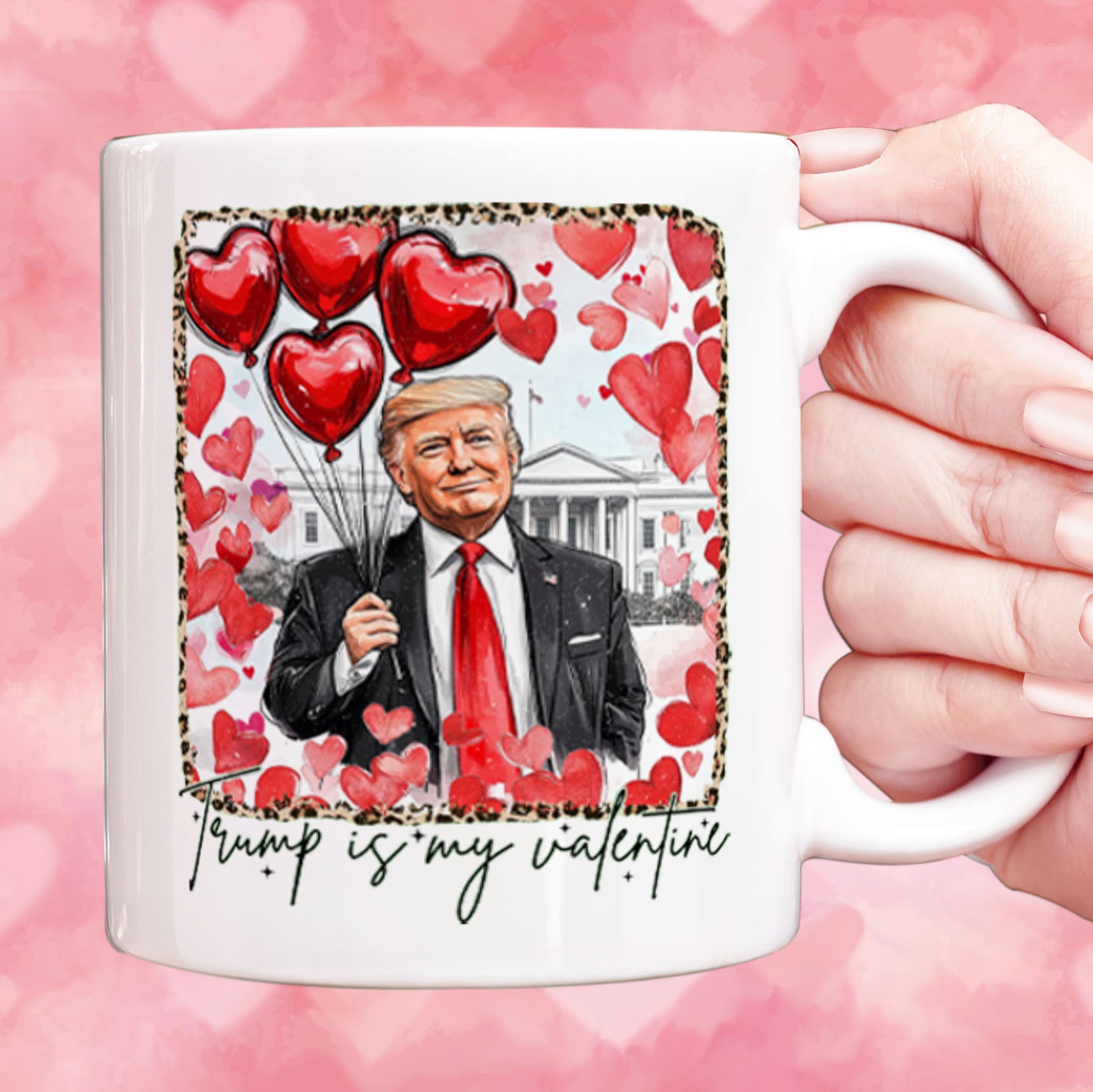 Trump Is My Valentine, Retro Valentines Mug, Funny Trump White Mug Accent Mug 681849 - GOP