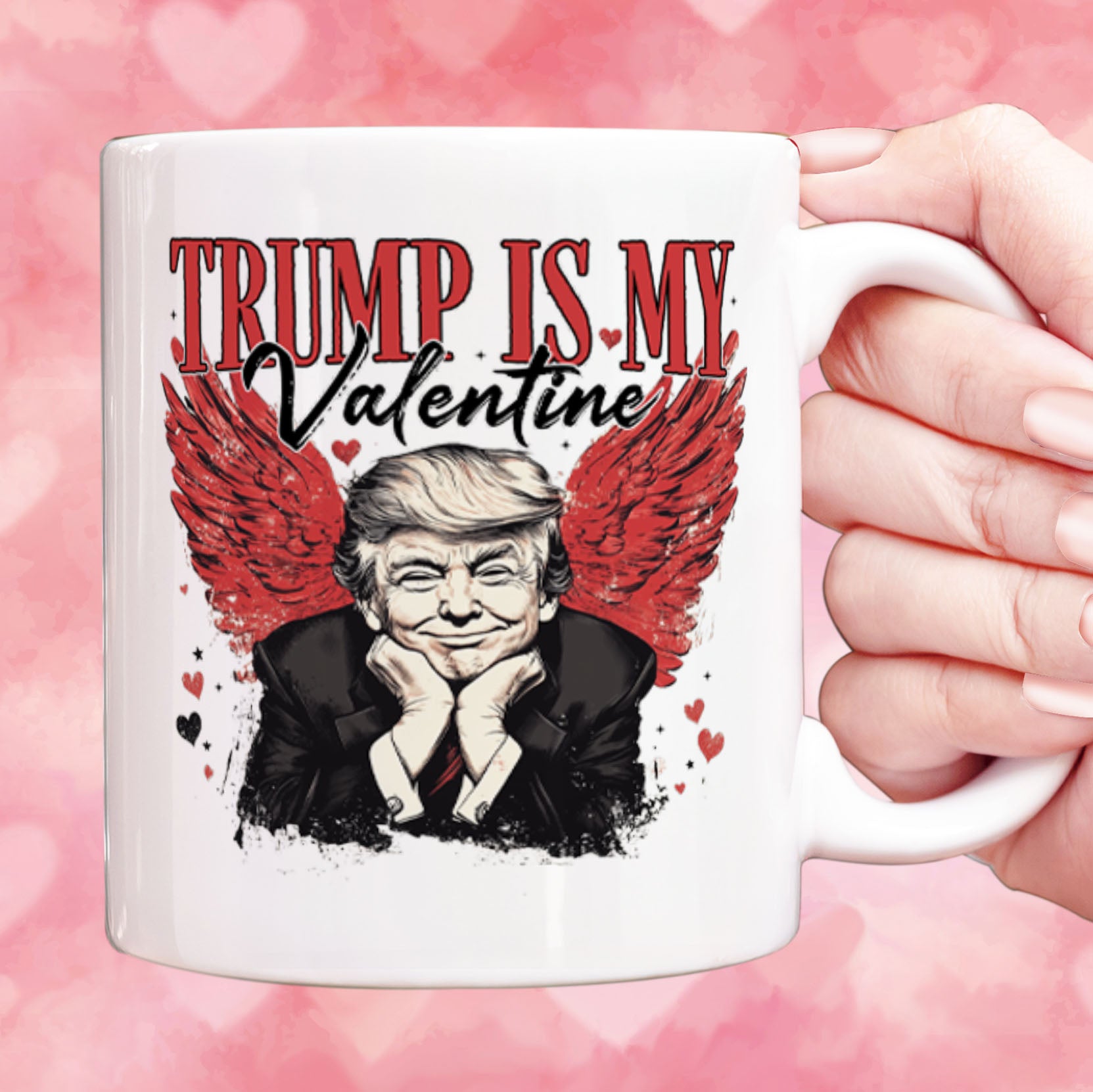 Trump Is My Valentine, Retro Valentines Mug, Trump Valentine's Day White Mug Accent Mug 681850 - GOP