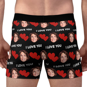 Custom Face I Love U Heart Boxer Briefs, Custom Face Photo Boxer, Custom Christmas Gift Ideas for Husband, Boyfriend 681852