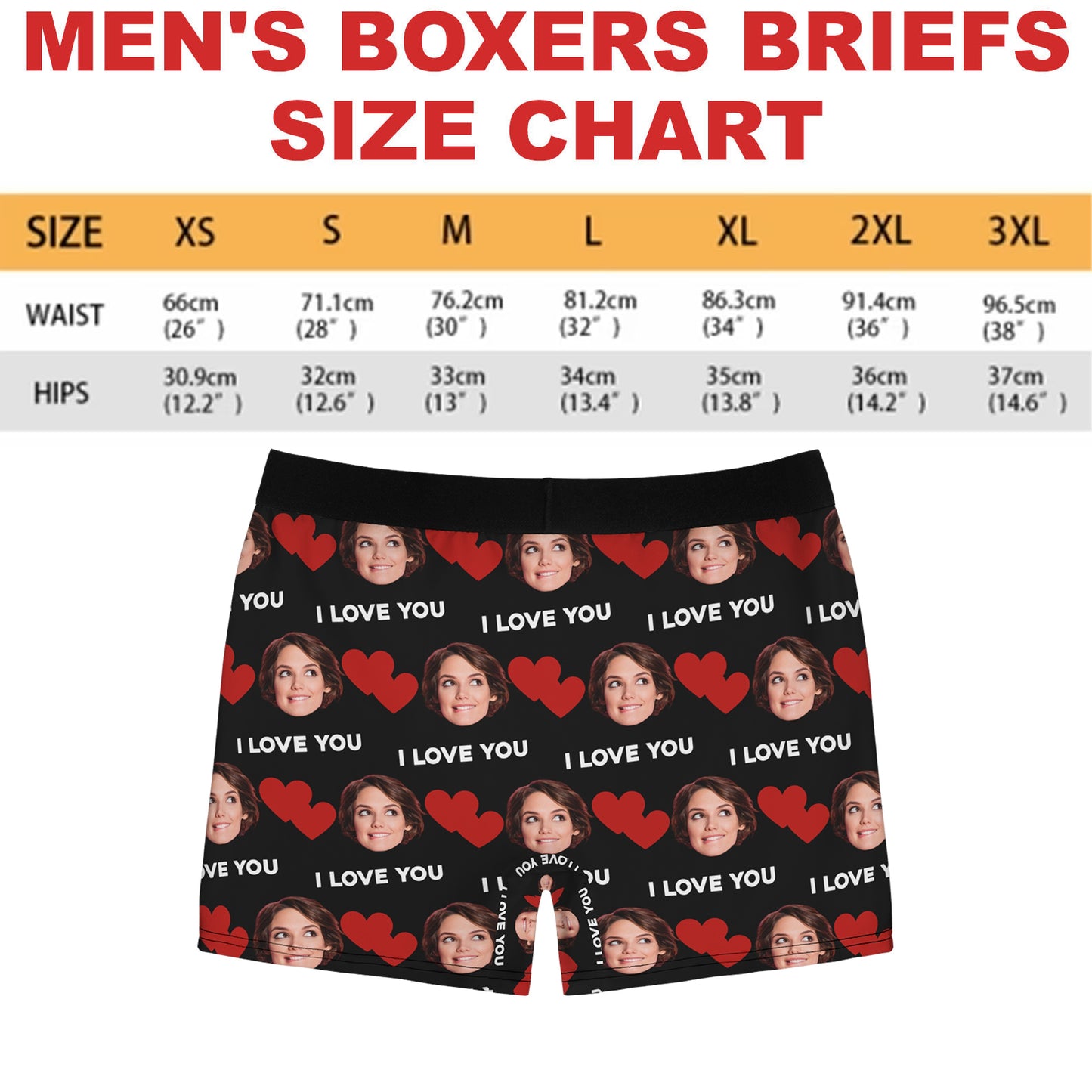 Custom Face I Love U Heart Boxer Briefs, Custom Face Photo Boxer, Custom Christmas Gift Ideas for Husband, Boyfriend 681852