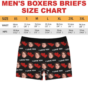 Custom Face I Love U Heart Boxer Briefs, Custom Face Photo Boxer, Custom Christmas Gift Ideas for Husband, Boyfriend 681852