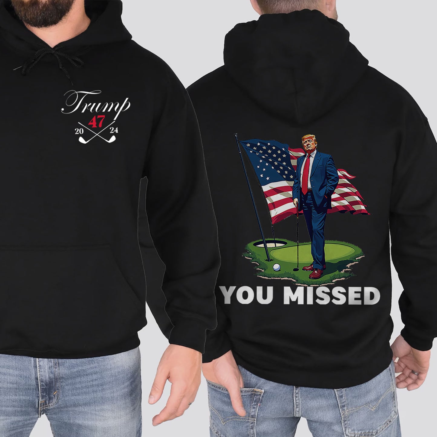 Trump Golf You Missed Shirts | Barstol Golf Trump Tshirts | Republican Nominee Shirts | Republican Political T-shirts | Trump Front & Back Shirt Dark 681853 - GOP