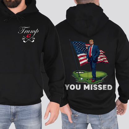 Trump Golf You Missed Shirts | Barstol Golf Trump Tshirts | Republican Nominee Shirts | Republican Political T-shirts | Trump Front & Back Shirt Dark 681853 - GOP
