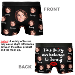 This Juicy Ass Belongs To Boxer Briefs, Custom Face Photo Boxer, Custom Valentine Gift Ideas for Husband, Boyfriend 681857