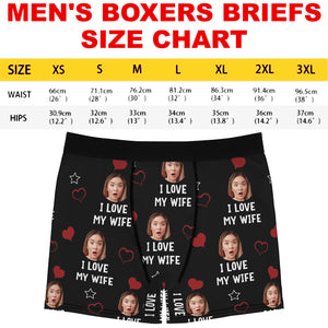 I Love with Heart Boxer Briefs, Custom Face Photo Boxer, Custom Valentine Gift Ideas for Husband, Boyfriend 681858