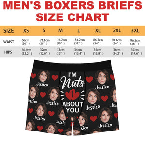 I'm Nuts About You | Live Preview Custom Face Photo Boxer Briefs | Personalized Gift Ideas for Husband, Boyfriend, Valentines Day 681860