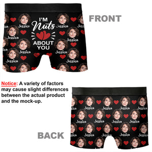 I'm Nuts About You | Live Preview Custom Face Photo Boxer Briefs | Personalized Gift Ideas for Husband, Boyfriend, Valentines Day 681860