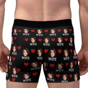 Custom Photo I Love My | Live Preview Custom Face Photo Boxer Briefs | Funny Personalized Gift Ideas for Husband, Boyfriend, Valentines Day 681863