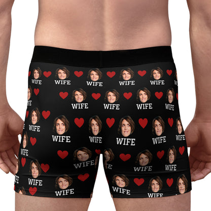 Custom Photo I Love My | Live Preview Custom Face Photo Boxer Briefs | Funny Personalized Gift Ideas for Husband, Boyfriend, Valentines Day 681863