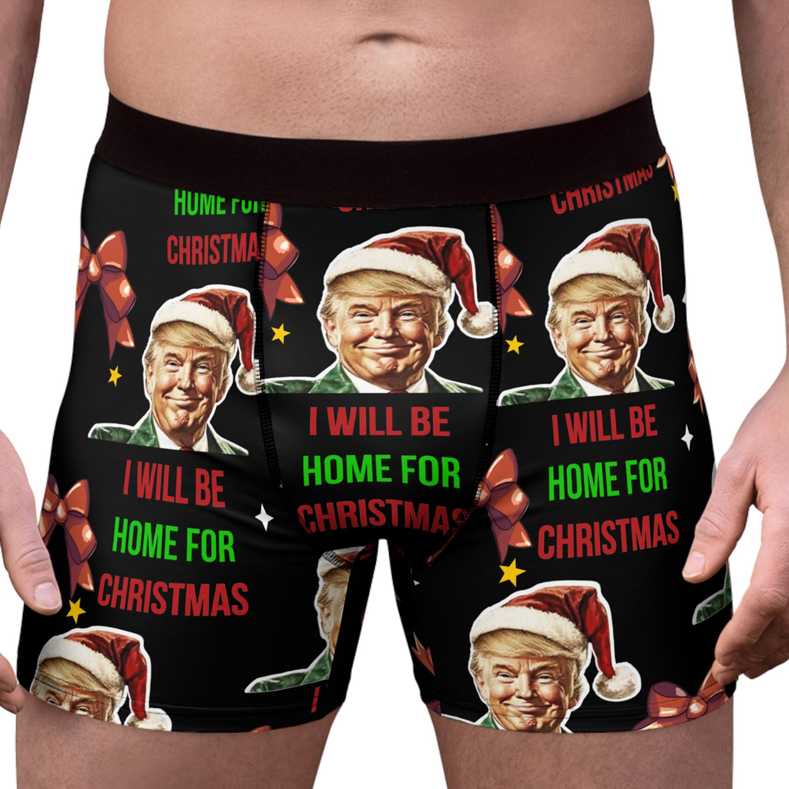 Trump I'll Be Home For Christmas Boxer Briefs, Political Xmas Gift, Trump Christmas Gift, Republican Gift 681780 - GOP