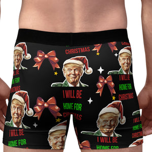 Trump I'll Be Home For Christmas Boxer Briefs, Political Xmas Gift, Trump Christmas Gift, Republican Gift 681780 - GOP