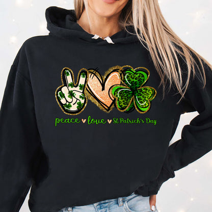 Peace Love St Paddy's Day Tee, St Patrick's Day Shirt, St. Patrick's Day Sweater, Irish Shirt Dark 681871