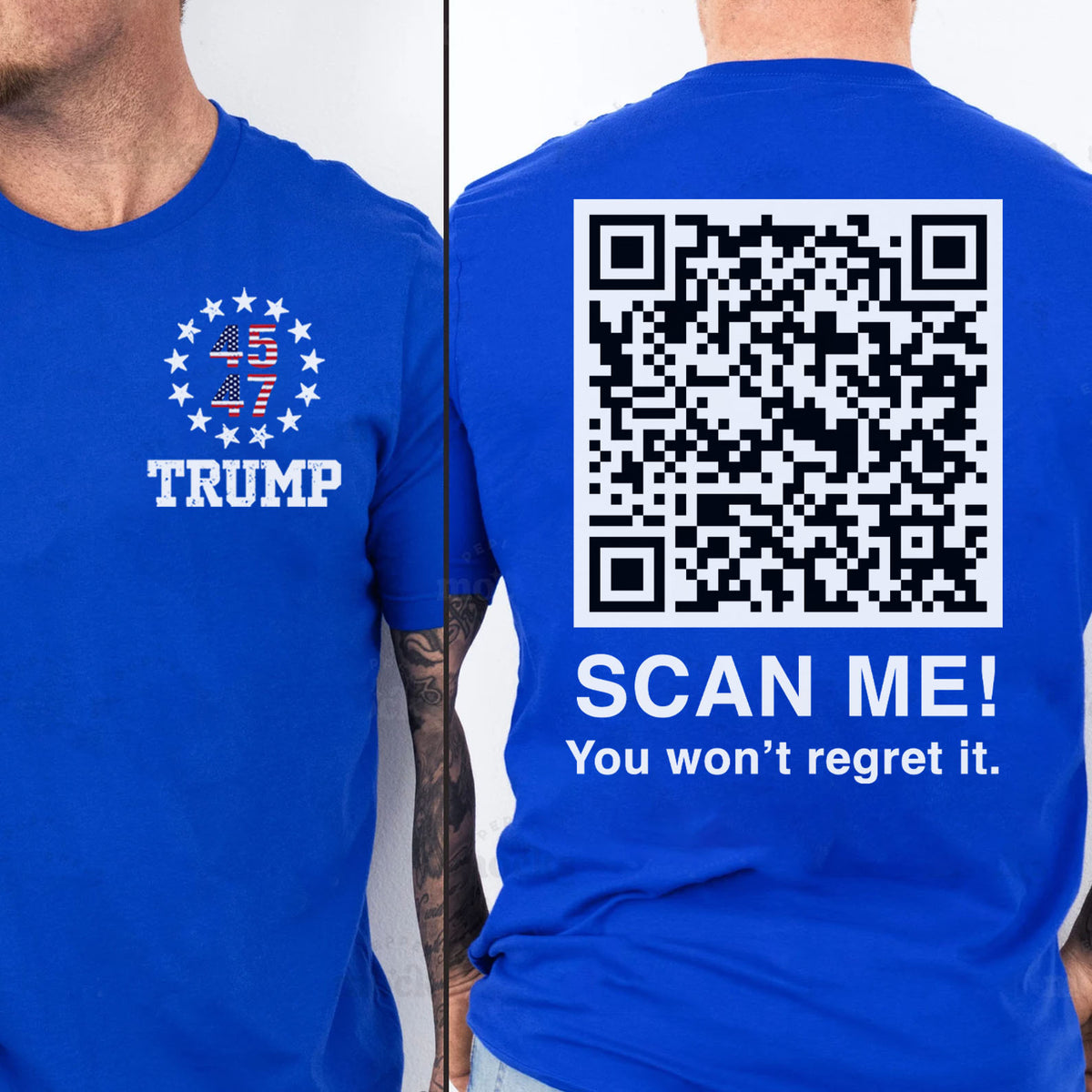 Dancing Trump QR Code Shirts | Funny Trump Tshirts | Unique Political Shirts | Republican Political T-shirts | Trump Front & Back Shirt Dark 681878 - GOP