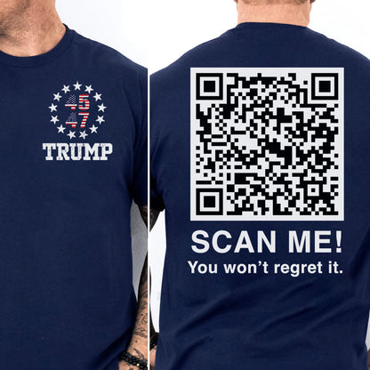 Dancing Trump QR Code Shirts | Funny Trump Tshirts | Unique Political Shirts | Republican Political T-shirts | Trump Front & Back Shirt Dark 681878 - GOP