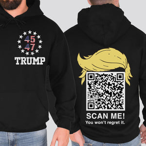 Dancing Trump QR Code Shirts | Funny Trump Tshirts | Unique Political Shirts | Republican Political T-shirts | Trump Front & Back Shirt Dark 681886 - GOP