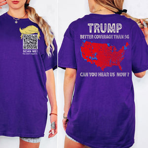 Trump Better Coverage Than Verizon Shirts | Trump QR Code Tshirts | Unique Political Shirts | Republican Political T-shirts | Trump Front & Back Shirt Dark 681885 - GOP