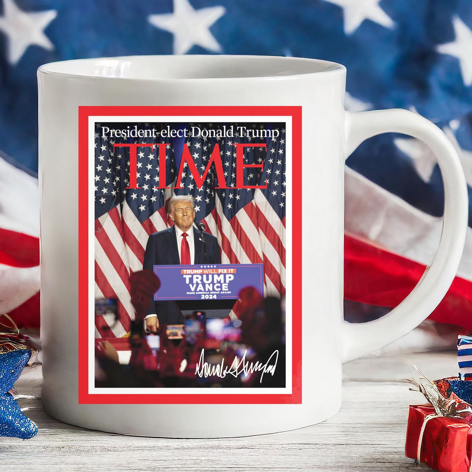 President-Elect Donald Trump Time, Trump Mug Accent Mug, Donald Trump Homage Mug 681891 - GOP