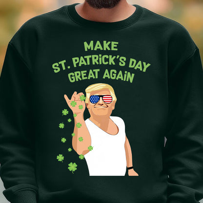 Make St Patricks Day Great Again Trump T-Shirt, Funny Trump St Patrick's Day Shirt, Trump Beer Drinking T-shirt, Irish Shirt 681894- GOP