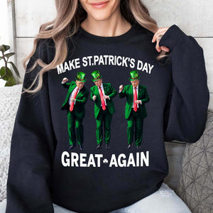 Trump Dancing Make St Patricks Day Great Again Dark Shirt, Funny Trump St Patrick's Day Shirt, Irish Shirt 681896- GOP