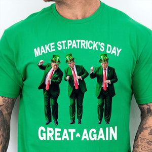 Trump Dancing Make St Patricks Day Great Again Dark Shirt, Funny Trump St Patrick's Day Shirt, Irish Shirt 681896- GOP