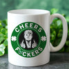 Donald Trump Cheers Fuckers Mug, St. Patrick's Day Mug, Funny Trump Patrick Day White Mug Accent Mug 681897 - GOP