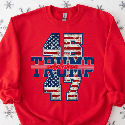 Trump 45 47 Shirt, Donald Trump President Shirt, Trump Patriotic Sweatshirt 681901 - GOP