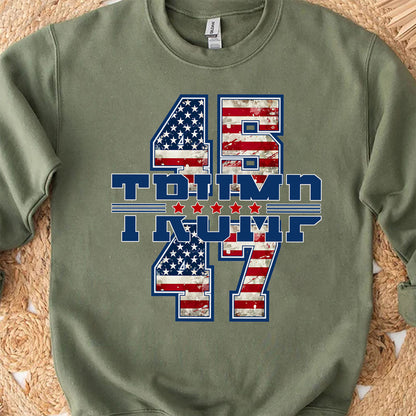 Trump 45 47 Shirt, Donald Trump President Shirt, Trump Patriotic Sweatshirt 681901 - GOP