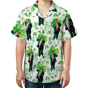 Trump Funny Dancing Irish Flag Hawaiian Shirt| St. Patrick's Day 3D Shirt | Trump Hawaiian Shirt 681908- GOP