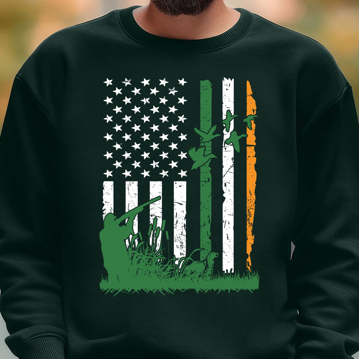 Duck Hunting Irish Flag Shirt, St Patrick's Day Shirt, Irish Flag St Patricks Day Shirt, Irish Shirt 681910